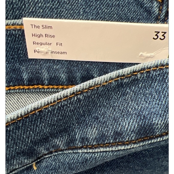 Loft Petite High Rise Slim Jeans in Dark Wash - Picture 8 of 11
